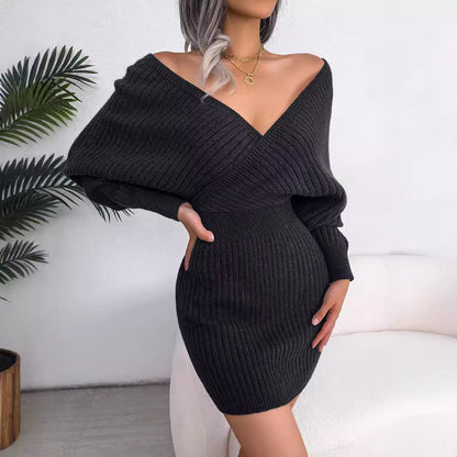 Sexy Cross V-neck Bat Skirt