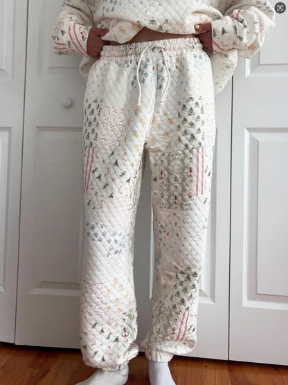 Christmas style loose high-neck two-piece set