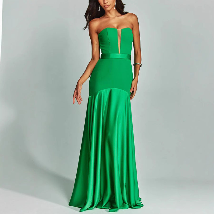 Stitching Chest Wrap Casual Party Sleeveless Dress