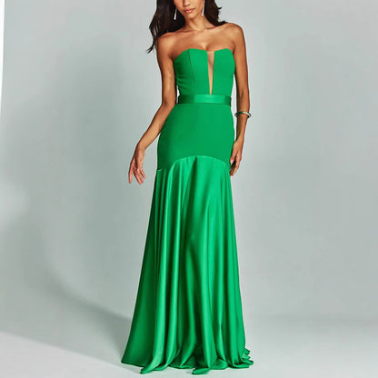 Stitching Chest Wrap Casual Party Sleeveless Dress