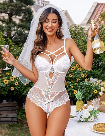 Sexy Lace Mesh Printed Jumpsuit