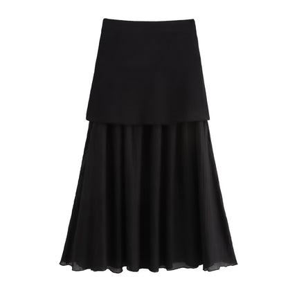 V-neck Button Knitted Vest & Pleated Skirt Set