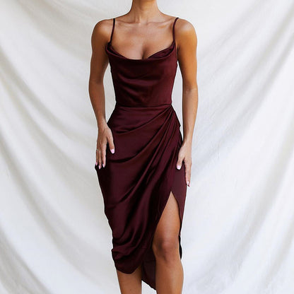 Slim-Fit Elegant Sexy Sleeveless Split Skirt