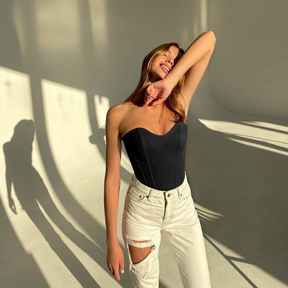Waist-Tied Outer Wear Chest-Wrapped Vest