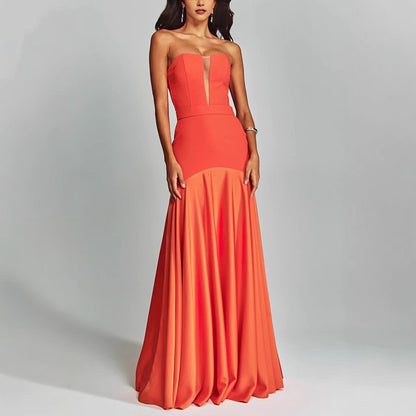 Stitching Chest Wrap Casual Party Sleeveless Dress