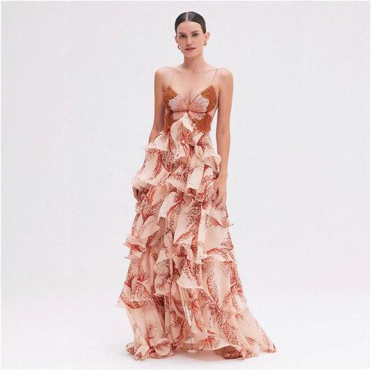 Fashion Multi-layer Ruffle Butterfly Dress
