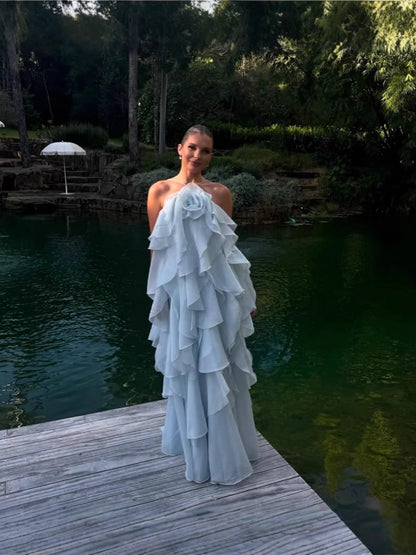 Casual Style Ruffled Halter Dress