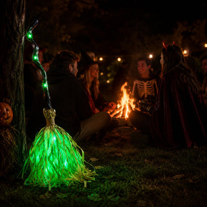 🔥 Magic Animated Witch Broom Halloween Decoration