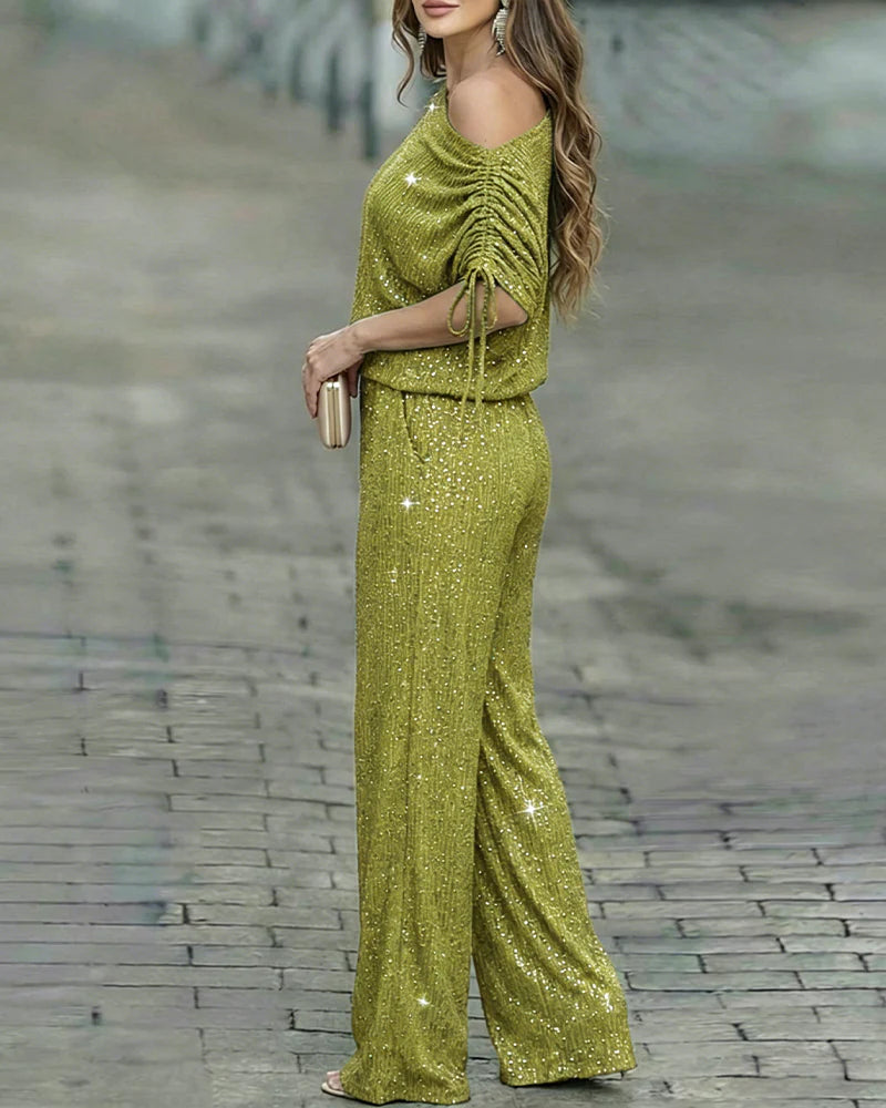 Women's Two-Piece Rhinestone Lounge Suit