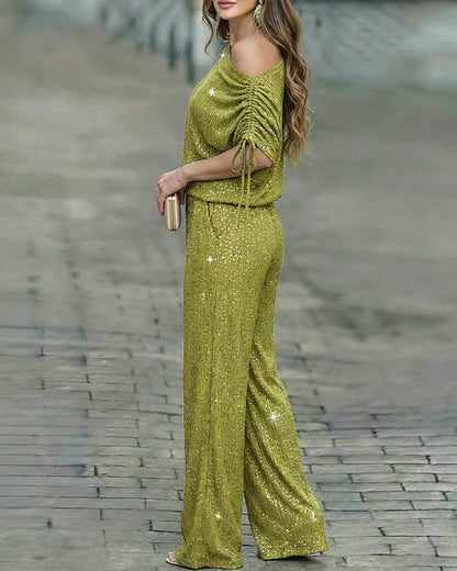 Women's Two-Piece Rhinestone Lounge Suit