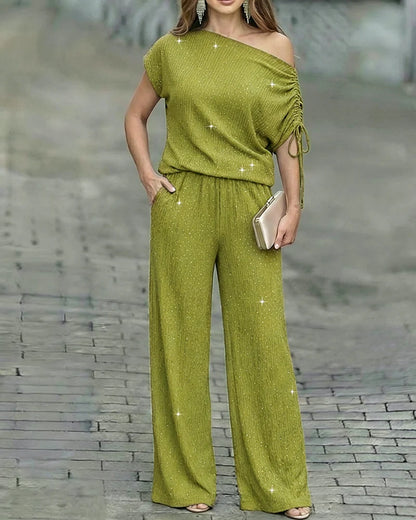 Women's Two-Piece Rhinestone Lounge Suit