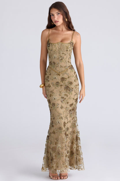 Musbabe™ Naima Maxi Dress | Elegant Slim Fit Long Evening Dress