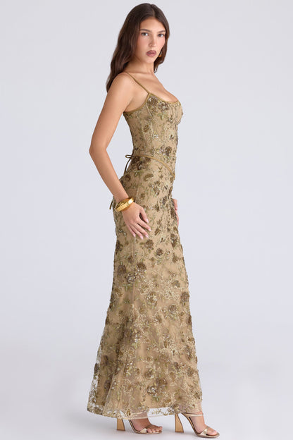 Musbabe™ Naima Maxi Dress | Elegant Slim Fit Long Evening Dress