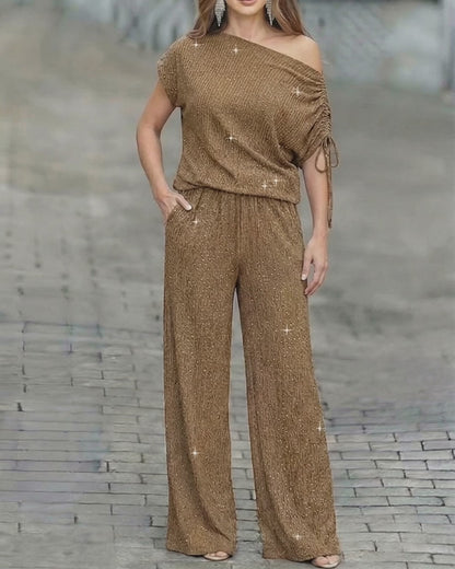 Women's Two-Piece Rhinestone Lounge Suit